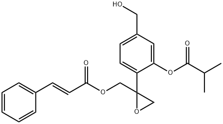 (E)-3-Phenylpropenoic acid [2-[4-(hydroxymethyl)-2-(2-methyl-1-oxopropoxy)phenyl]oxiranyl]methyl ester