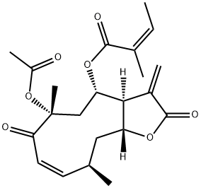 (Z)-2-Methyl-2-butenoic acid (3aS,4S,6R,8Z,10R,11aR)-6-acetoxy-2,3,3a,4,5,6,7,10,11,11a-decahydro-6,10-dimethyl-3-methylene-2,7-dioxocyclodeca[b]furan-4-yl ester