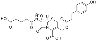 (7S)-7-[(4-Carboxy-1-oxobutyl)amino]-7-methoxy-3-[[[(E)-3-(4-hydroxyphenyl)-1-oxo-2-propenyl]oxy]methyl]cepham-3-ene-4-carboxylic acid