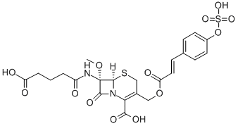 (6R,7S)-7α-[(4-Carboxy-1-oxobutyl)amino]-7-methoxy-8-oxo-3-[[[(E)-1-oxo-3-[4-(sulfooxy)phenyl]-2-propenyl]oxy]methyl]-5-thia-1-azabicyclo[4.2.0]oct-2-ene-2-carboxylic acid