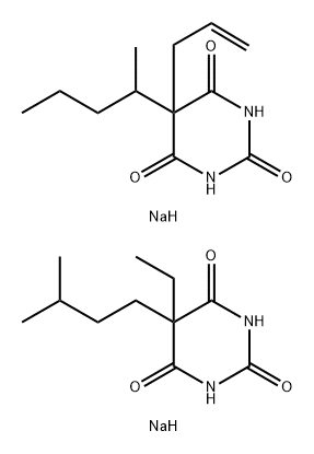 2,4,6(1H,3H,5H)-Pyrimidinetrione, 5-ethyl-5-(3-methylbutyl)-, monosodi um salt, mixt. with 5-(1-methylbutyl)-5-(2-propenyl)-2,4,6(1H,3H,5H)-p yrimidinetrione monosodium salt