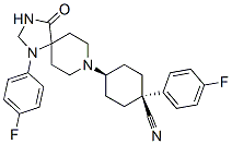 cis-1-(4-fluorophenyl)-4-[1-(4-fluorophenyl)-4-oxo-1,3,8-triazaspiro[4.5]dec-8-yl]cyclohexanecarbonitrile