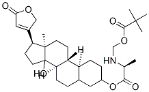 [[(1S)-1-[[(8R,9S,10S,13R,17S)-14-hydroxy-10,13-dimethyl-17-(5-oxo-2H- furan-3-yl)-1,2,3,4,5,6,7,8,9,11,12,15,16,17-tetradecahydrocyclopenta[ a]phenanthren-3-yl]oxycarbonyl]ethyl]amino]methyl 2,2-dimethylpropanoa te