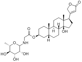 Glycine, N-(6-deoxy-L-mannosyl)-, 3-ester with 3-beta,14-dihydroxy-5-b eta-card-20(22)-enolide