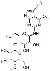 1H-Pyrrolo(2,3-d)pyrimidine-5-carbonitrile, 4-methoxy-2-((4-O-(4-O-met hyl-beta-D-glucopyranosyl)-beta-D-glucopyranosyl)amino)-