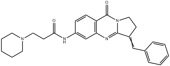 1-Piperidinepropanamide, N-[1,2,3,9-tetrahydro-9-oxo-3-(phenylmethylene)pyrrolo[2,1-b]quinazolin-6-yl]-