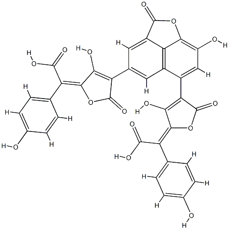 8-Hydroxy-4,6-bis[(5E)-5-(α-carboxy-4-hydroxybenzylidene)-4-hydroxy-2,5-dihydro-2-oxofuran-3-yl]-2H-naphtho[1,8-bc]furan-2-one