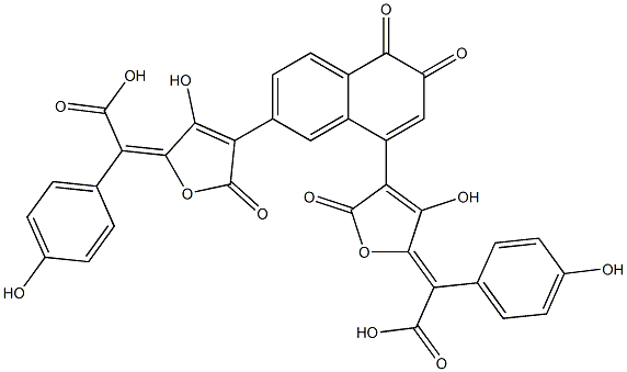 (αE,α'E)-α,α'-[(3,4-Dihydro-3,4-dioxonaphthalene-1,7-diyl)bis(3-hydroxy-5-oxofuran-4-yl-2(5H)-ylidene)]bis(4-hydroxybenzeneacetic acid)