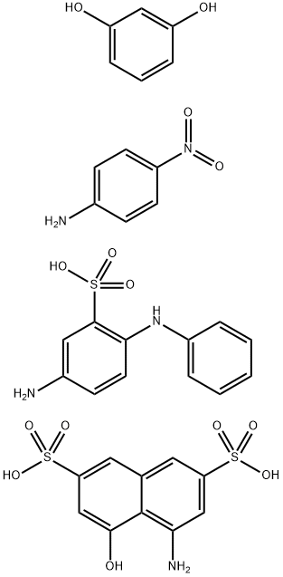 2,7-Naphthalenedisulfonic acid, 4-amino-5-hydroxy-, diazotized, coupled with diazotized 5-amino-2-(phenylamino)benzenesulfonic acid, diazotized 4-nitrobenzenamine and resorcinol