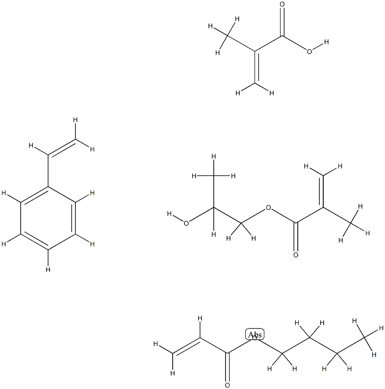 2-Propenoic acid, 2-methyl-, polymer with butyl 2-propenoate, ethenylbenzene and 1,2-propanediol mono(2-methyl-2-propenoate)
