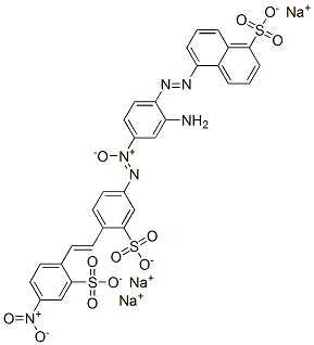 trisodium 5-[[2-amino-4-[[4-[2-(4-nitro-2-sulphonatophenyl)vinyl]-3-sulphonatophenyl]azoxy]phenyl]azo]naphthalene-1-sulphonate