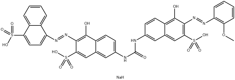 trisodium 4-[[6-[[[[6-[(o-anisyl)azo]-5-hydroxy-7-sulphonato-2-naphthyl]amino]carbonyl]amino]-1-hydroxy-3-sulphonato-2-naphthyl]azo]naphthalene-1-sulphonate