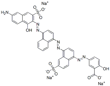 trisodium 5-[[4-[[4-[(6-amino-1-hydroxy-3-sulphonato-2-naphthyl)azo]-1-naphthyl]azo]-6-sulphonato-1-naphthyl]azo]salicylate