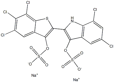 5,7-Dichloro-2-[5,6,7-trichloro-3-(sodiosulfooxy)benzo[b]thiophen-2-yl]-1H-indol-3-ol (sulfuric acid sodium) salt