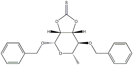 Benzyl 4-O-benzyl-6-deoxy-β-L-mannopyranoside 2-O,3-O-thiocarbonic acid