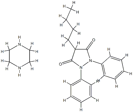 4-butyl-1,2-diphenylpyrazolidine-3,5-dione, compound with piperazine (1:1)