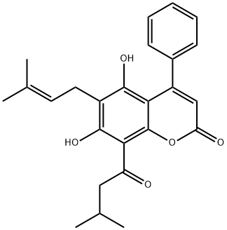 5,7-Dihydroxy-6-(3-methyl-2-butenyl)-8-(3-methylbutyryl)-4-phenyl-2H-1-benzopyran-2-one