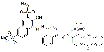 3-Hydroxy-4-[[4-[(4-phenylamino-3-sodiosulfophenyl)azo]-1-naphtyl]azo]naphthalene-2,7-disulfonic acid disodium salt