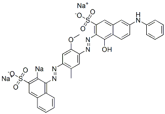 4-Hydroxy-3-[[5-methyl-2-methoxy-4-[(2-sodiosulfo-1-naphthalenyl)azo]phenyl]azo]-7-(phenylamino)naphthalene-2-sulfonic acid sodium salt