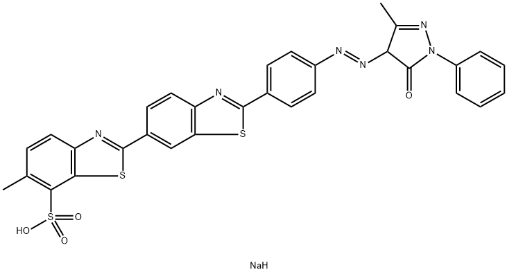 sodium 2'-[4-[(4,5-dihydro-3-methyl-5-oxo-1-phenyl-1H-pyrazol-4-yl)azo]phenyl]-6-methyl[2,6'-bibenzothiazole]-7-sulphonate