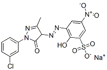 sodium 3-[[1-(3-chlorophenyl)-4,5-dihydro-3-methyl-5-oxo-1H-pyrazol-4-yl]azo]-2-hydroxy-5-nitrobenzenesulphonate