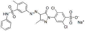sodium 4-[4-[[3-(anilinosulphonyl)-p-tolyl]azo]-4,5-dihydro-3-methyl-5-oxo-1H-pyrazol-1-yl]-2,5-dichlorobenzenesulphonate
