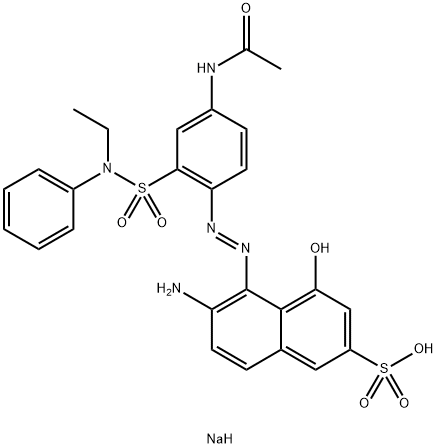2-Naphthalenesulfonic acid, 5-[[4-(acetylamino)-2-[(ethylphenylamino) sulfonyl]phenyl]azo]-6-amino-4-hydroxy -, monosodium salt