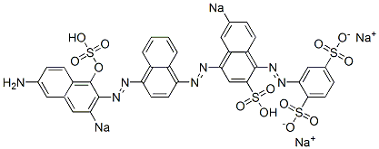 2-[[4-[[4-[(6-Amino-1-hydroxy-3-sodiosulfo-2-naphthalenyl)azo]-1-naphthalenyl]azo]-6-sodiosulfo-1-naphthalenyl]azo]benzene-1,4-disulfonic acid disodium salt