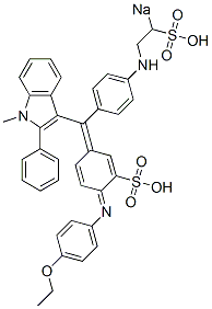 6-[(4-Ethoxyphenyl)imino]-3-[(1-methyl-2-phenyl-1H-indol-3-yl)[4-[(2-sodiosulfoethyl)amino]phenyl]methylene]-1,4-cyclohexadiene-1-sulfonic acid