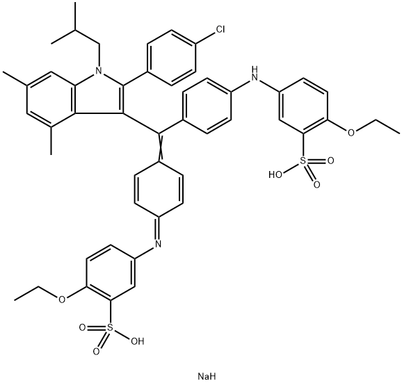 5-[[4-[[2-(4-Chlorophenyl)-1-(2-methylpropyl)-4,6-dimethyl-1H-indol-3-yl][4-[(4-ethoxy-3-sodiosulfophenyl)amino]phenyl]methylene]-2,5-cyclohexadien-1-ylidene]amino]-2-ethoxybenzenesulfonic acid
