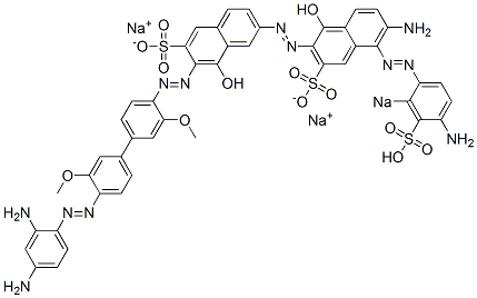 6-Amino-5-[(4-amino-2-sodiosulfophenyl)azo]-7'-[[4'-[(2,4-diaminophenyl)azo]-3,3'-dimethoxy[1,1'-biphenyl]-4-yl]azo]-1,8'-dihydroxy[2,2'-azobisnaphthalene]-3,6'-disulfonic acid disodium salt