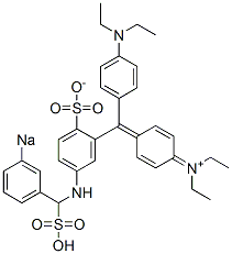 N-Ethyl-N-[4-[[4-(diethylamino)phenyl][2-sulfonato-5-[(3-sodiosulfobenzyl)amino]phenyl]methylene]-2,5-cyclohexadien-1-ylidene]ethanaminium