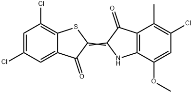 5-Chloro-2-(5,7-dichloro-3-oxobenzo[b]thiophen-2(3H)-ylidene)-7-methoxy-4-methyl-1H-indol-3(2H)-one