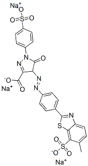 trisodium 4,5-dihydro-4-[[4-(6-methyl-7-sulphonatobenzothiazol-2-yl)phenyl]azo]-5-oxo-1-(4-sulphonatophenyl)-1H-pyrazole-3-carboxylate