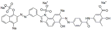 2-Hydroxy-5-[[4-[[6-hydroxy-2-[3-[(1-hydroxy-4-sodiosulfo-2-naphthalenyl)azo]phenyl]-8-sodiosulfo-1H-naphth[1,2-d]imidazol-7-yl]azo]benzoyl]amino]-3-methylbenzoic acid sodium salt