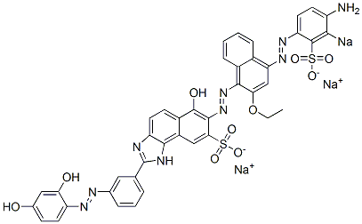 7-[[4-[(4-Amino-3-sodiosulfophenyl)azo]-2-ethoxy-1-naphthalenyl]azo]-6-hydroxy-2-[3-[(2,4-dihydroxyphenyl)azo]phenyl]-1H-naphth[1,2-d]imidazole-8-sulfonic acid sodium salt