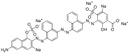 3-[[4-[[4-[(6-Amino-1-hydroxy-3-sodiosulfo-2-naphthalenyl)azo]-1-naphthalenyl]azo]-1-naphthalenyl]azo]-2-hydroxy-5-sodiosulfobenzoic acid sodium salt