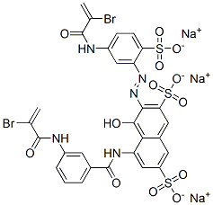 trisodium 5-[[3-[(2-bromo-1-oxoallyl)amino]benzoyl]amino]-3-[[5-[(2-bromo-1-oxoallyl)amino]-2-sulphonatophenyl]azo]-4-hydroxynaphthalene-2,7-disulphonate