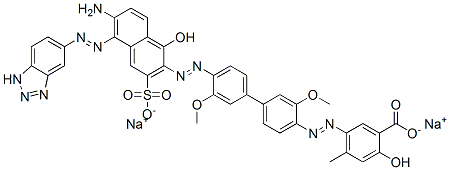Benzoic acid, 5-[[4'-[[6-amino-5-(1H-benzotriazol- 5-ylazo)-1-hydroxy-3-sulfo-2-naphthalenyl ]azo]-3,3'-dimethoxy[1,1'-biphenyl]-4-yl]azo]- 2-hydroxy-4-methyl-, disodium salt