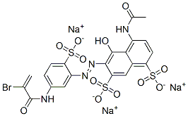 trisodium 4-(acetylamino)-6-[[5-[(2-bromo-1-oxoallyl)amino]-2-sulphonatophenyl]azo]-5-hydroxynaphthalene-1,7-disulphonate