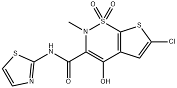 6-Chloro-4-hydroxy-2-methyl-N-(thiazol-2-yl)-2H-thieno[3,2-e]-1,2-thiazine-3-carboxamide 1,1-dioxide