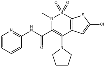 6-Chloro-2-methyl-N-(pyridin-2-yl)-4-(pyrrolidin-1-yl)-2H-thieno[3,2-e]-1,2-thiazine-3-carboxamide 1,1-dioxide