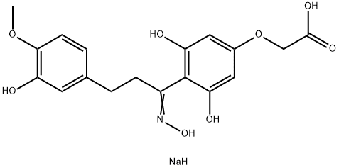 Acetic acid, (3,5-dihydroxy-4-(1-(hydroxyimino)-3-(3-hydroxy-4-methoxy phenyl)propyl)phenoxy)-, monosodium salt