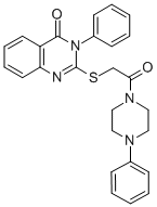 Piperazine, 1-(((3,4-dihydro-4-oxo-3-phenyl-2-quinazolinyl)thio)acetyl )-4-phenyl-