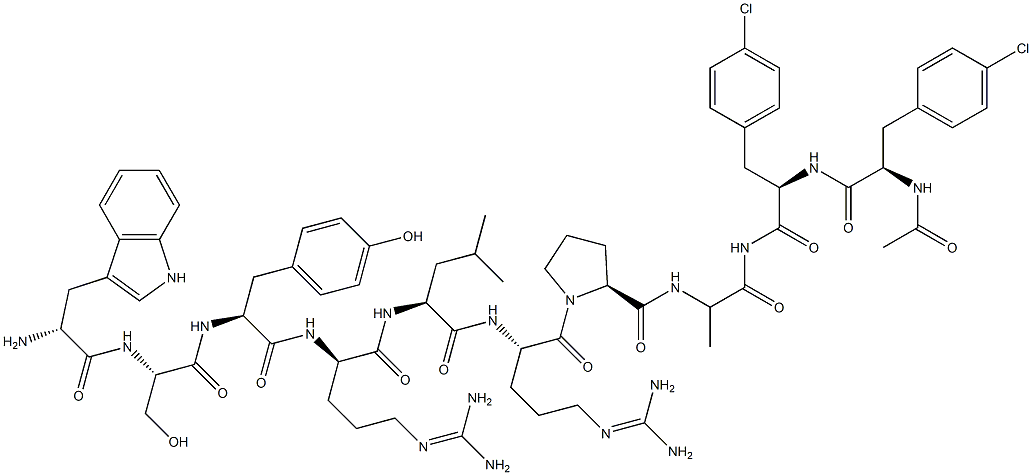 LHRH, N-Ac-(4-Cl-Phe)(1,2)-Trp(3)-Arg(6)-AlaNH2(10)-