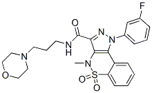 1-(m-Fluorophenyl)-1,4-dihydro-4-methyl-3-(3-morpholinopropylaminocarbonyl)pyrazolo[4,3-c][1,2]benzothiazine 5,5-dioxide