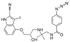 1-(4-azidobenzoyl)-3,3-dimethyl-6-hydroxy-7-(2-cyano-3-iodoindol-4-yloxy)-1,4-diazaheptane