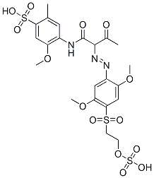 Benzenesulfonic acid, 4-2-2,5-dimethoxy-4-2-(sulfooxy)ethylsulfonylphenylazo-1,3-dioxobutylamino-5-methoxy-2-methyl-