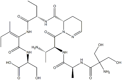 N-[(E)-2-[[[(6S)-1-[(3S)-N-(2-Hydroxymethyl Ser-L-Ala-)-3-amino-L-Abu-]-1,4,5,6-tetrahydropyridazin-6-yl]carbonyl-L-Abu-]amino]-3-methyl-2-pentenoyl]-L-Ser-OH