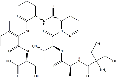 [2-[[[(6S)-1-[(3S)-N-(2-Hydroxymethyl Ser-L-Ala-)-3-amino-L-Abu-]-1,4,5,6-tetrahydropyridazine-6-yl]carbonyl-L-Nva-]amino]-3-methyl-2-pentenoyl]-L-Ser-OH